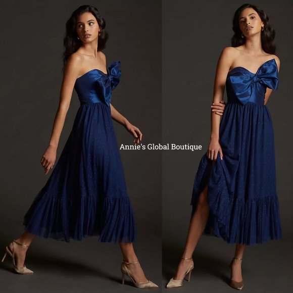 RARE NWT ANTHROPOLOGIE HUTCH Tulle Bow-Tie Midi Dress. - Picture 16 of 16